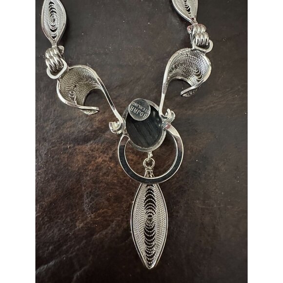Vintage Bojar Sterling filigree necklace - Picture 3 of 5